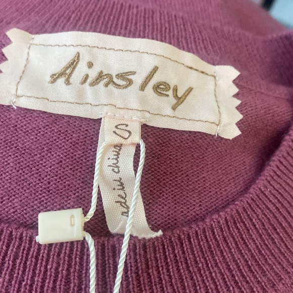 NWT Ainsley Mauve Wool & Cashmere Knit Top - Picture 3 of 7